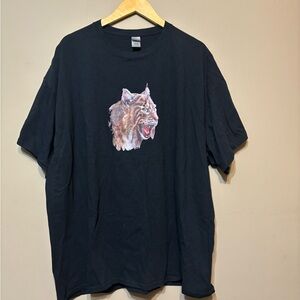 GILDAN Wildcat Graphic Cotton Black T-Shirt